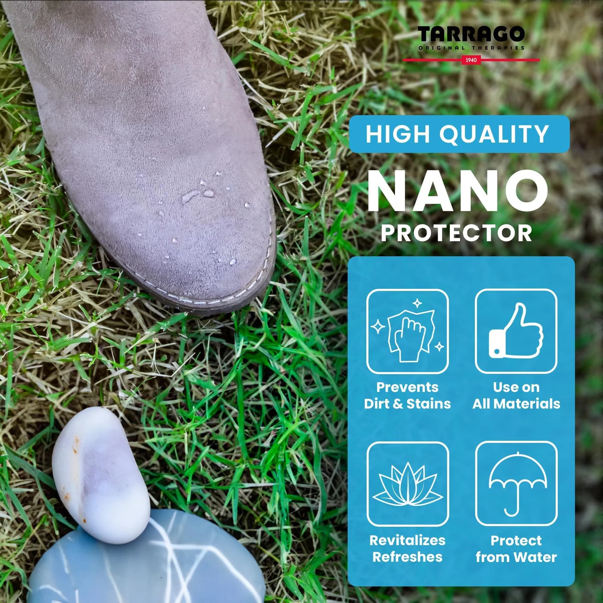 Tarrago Nano Shoe Protector Spray 250ml (8.5 Fl Oz) | Waterproof & Stain Repellent for All Materials - view 6