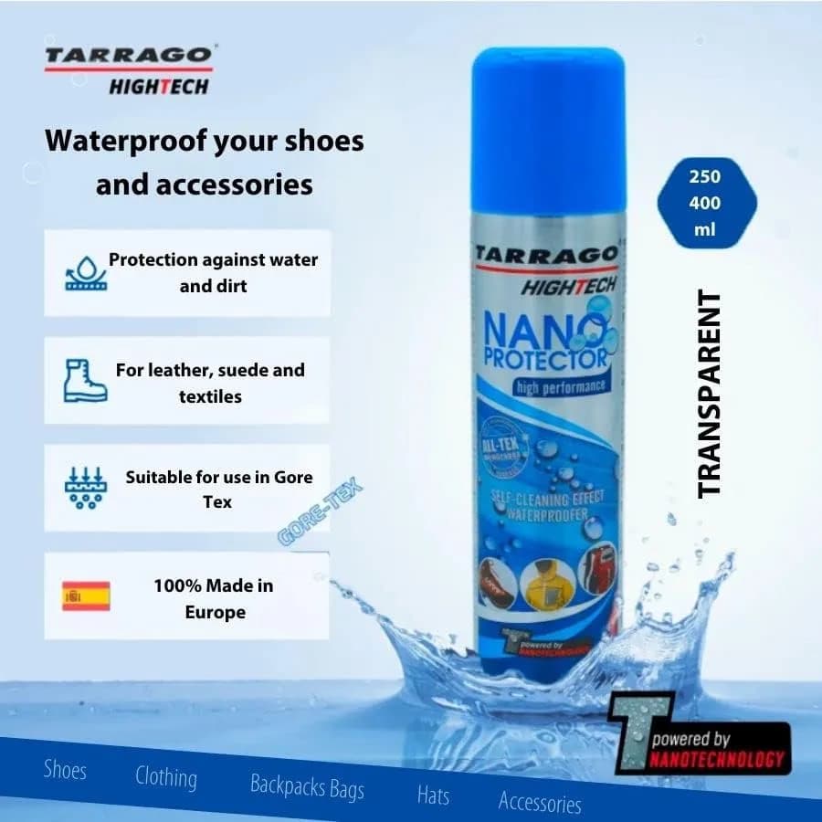 Tarrago Nano Shoe Protector Spray 250ml (8.5 Fl Oz) | Waterproof & Stain Repellent for All Materials - view 8