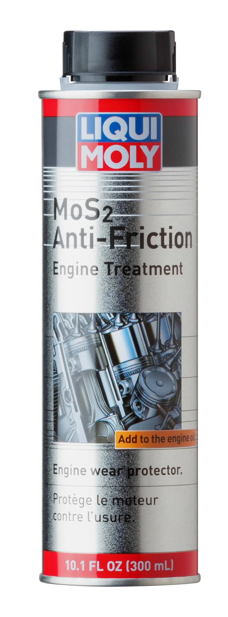 Liqui Moly MoS2 Anti-Friction Engine Treatment 300 ml (10.14 Fl Oz) | Universal Fit Engine Oil Additive