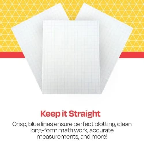 School Smart Double Sided Graph Paper 8-1/2 x 11 Inches | 1/2 Inch Rule, White, Pack of 500 thumbnail 5