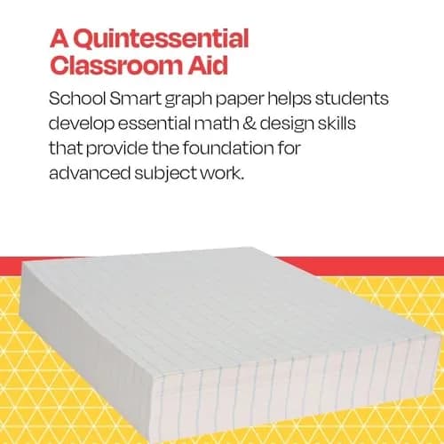 School Smart Double Sided Graph Paper 8-1/2 x 11 Inches | 1/2 Inch Rule, White, Pack of 500 thumbnail 8