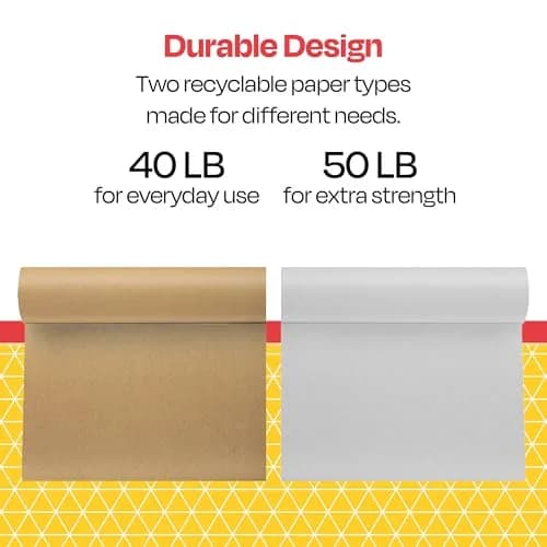 School Smart Butcher Kraft Paper Roll 40 lb | Large 30" x 1000' White for Art & Decorating thumbnail 4