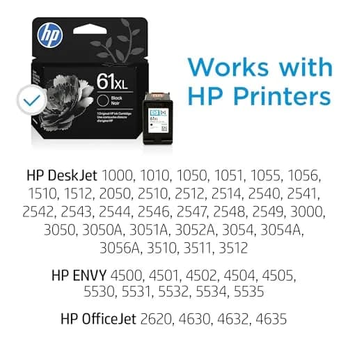 HP 61XL Black High-Yield Ink Cartridge | 430 Pages | Works with HP DeskJet, Envy, OfficeJet Printers thumbnail 3
