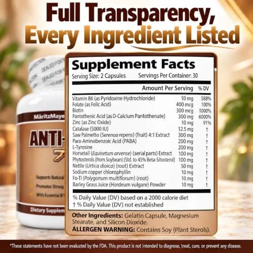 MÄRITZMAYER LABORATORIES Anti-gray 7050 Hair Capsules | Decrease Gray Hair & Restore Natural Color thumbnail 4