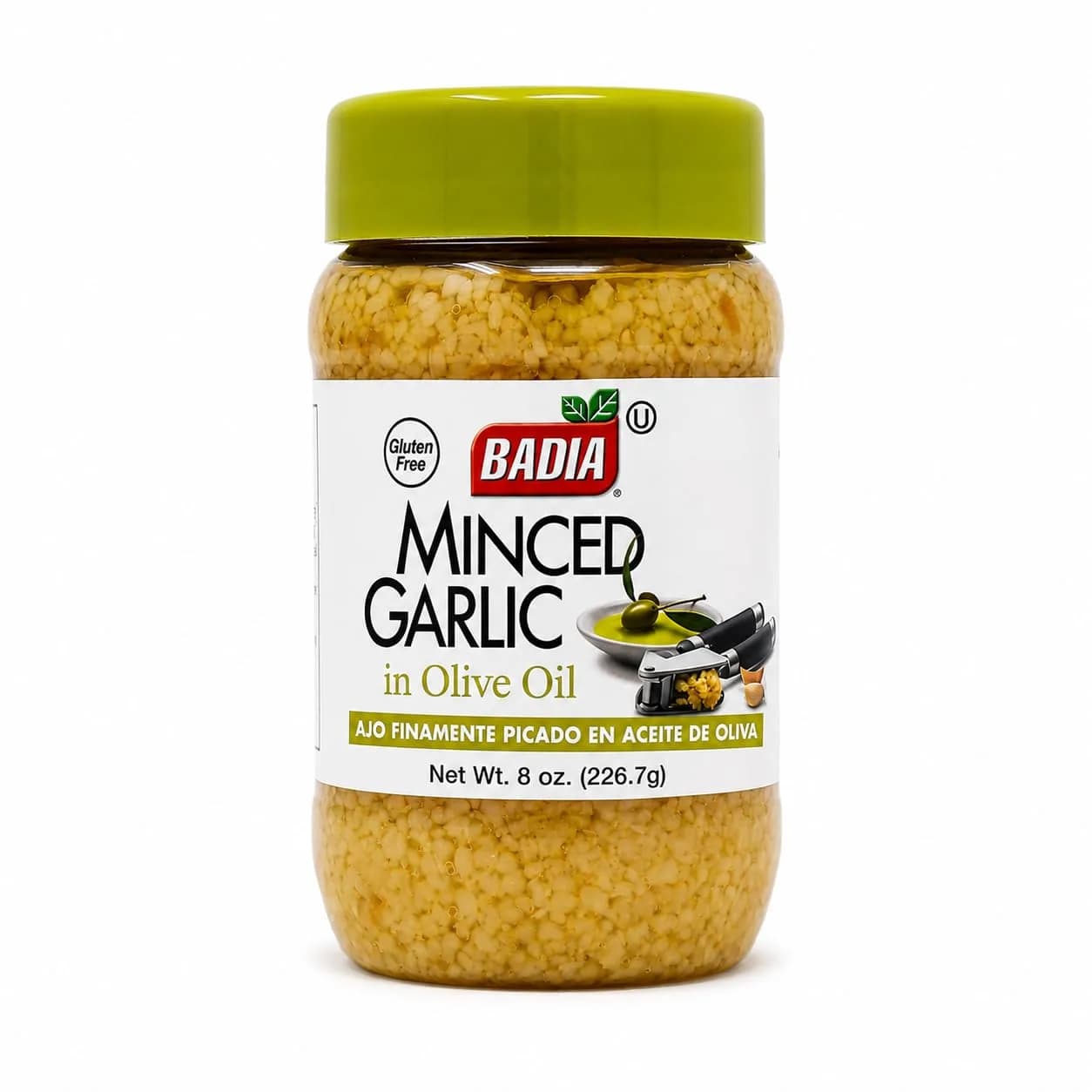 Badia Minced Garlic in Olive Oil 8 oz | Ready-to-Use, Rich Flavor, Perfect for Indian Kitchens - main product image