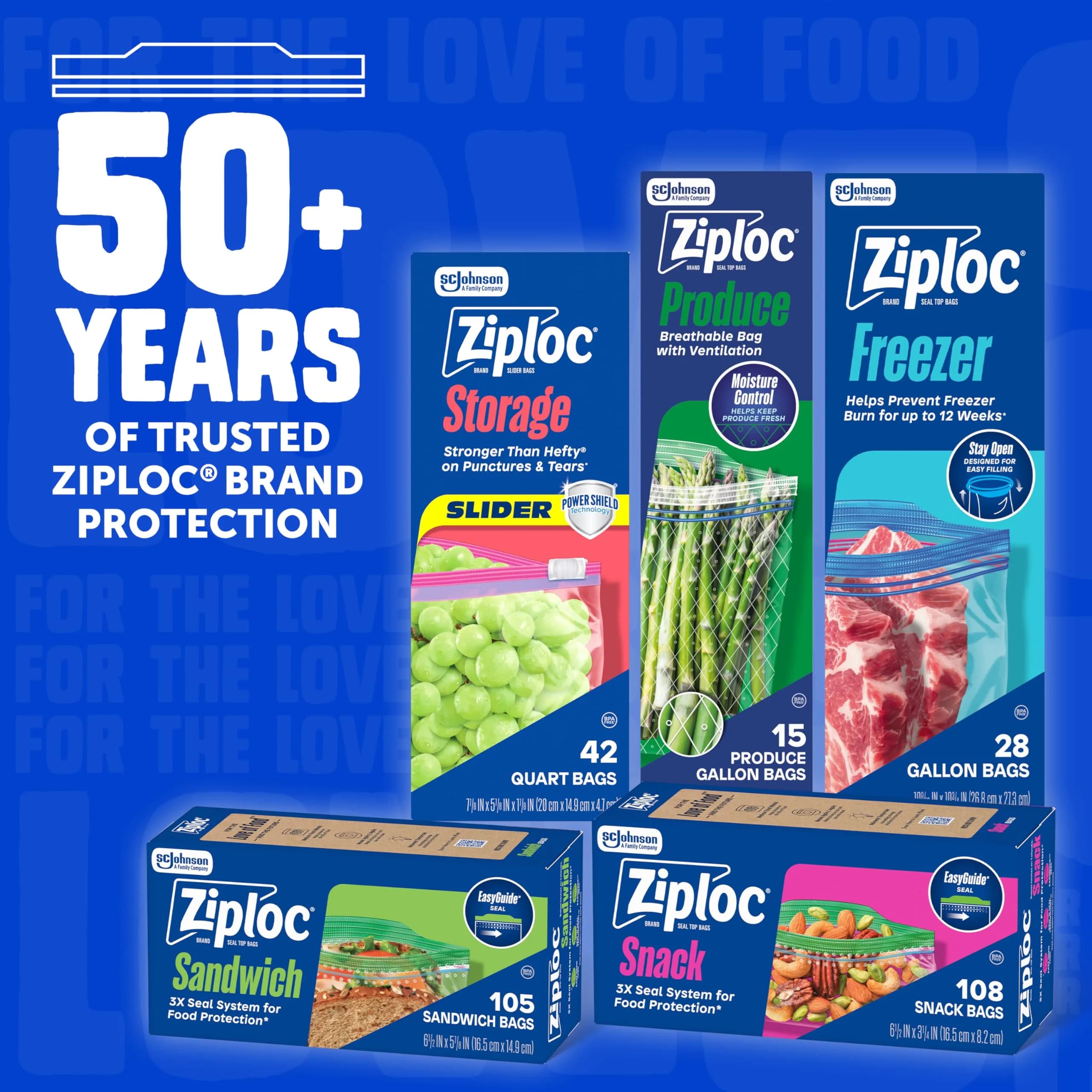 Ziploc Gallon Food Storage Freezer Bags, Stand-Up Bottom, Easy to Fill, 28 Count | Protects Food from Freezer Burn for 12 Weeks - view 7