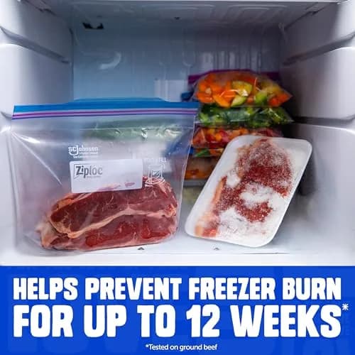 Ziploc Gallon Food Storage Freezer Bags, Stand-Up Bottom, Easy to Fill, 28 Count | Protects Food from Freezer Burn for 12 Weeks thumbnail 2