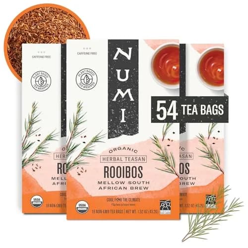 Numi Organic Rooibos Tea, 54 Herbal Tea Bags | Caffeine Free, Organic, Earthy Flavor thumbnail 1