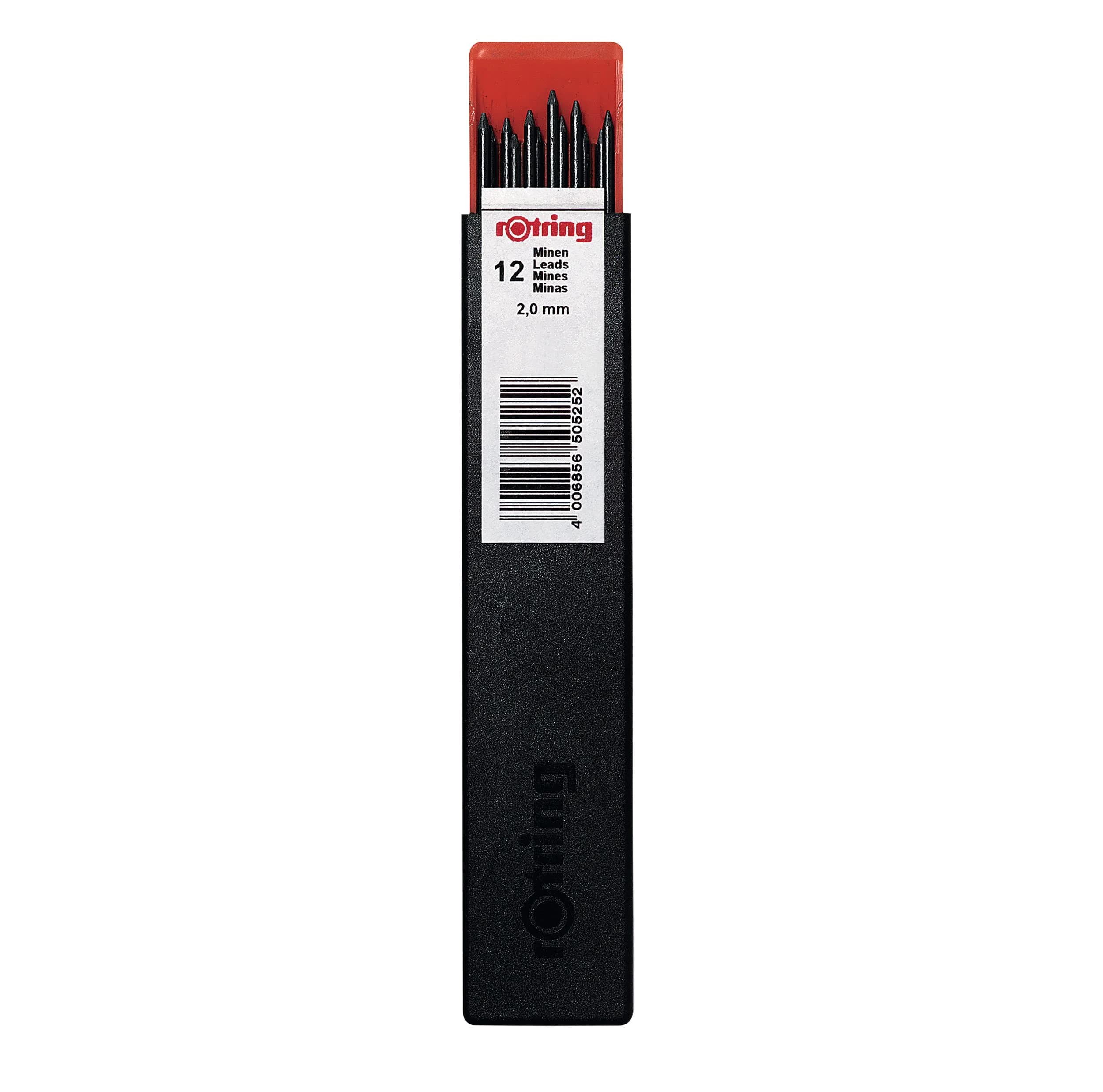 rOtring Tikky Mechanical Pencil Replacement Leads 2.0 mm HB (12 Count) — black