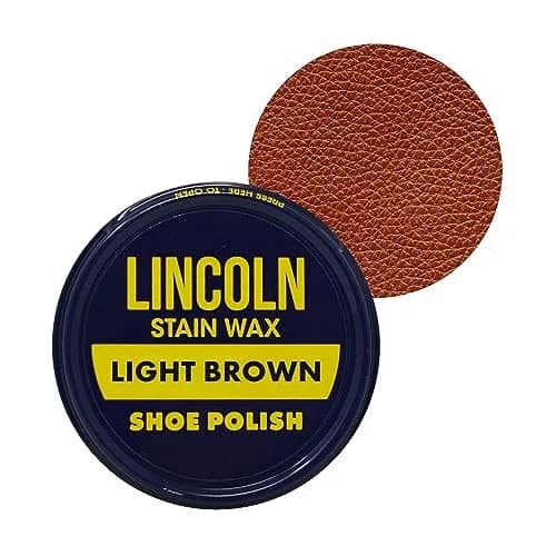 Lincoln Shoe Polish Wax - 2-1/8 oz | Made in USA Since 1925 - Light Brown thumbnail 1