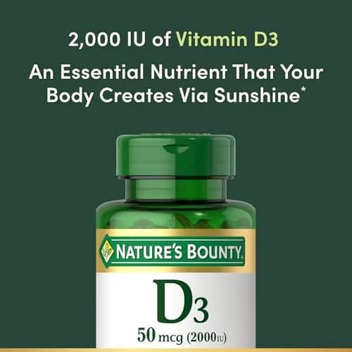Nature's Bounty Vitamin D3 2000 IU | Immune & Bone Support, 240 Softgels thumbnail 3
