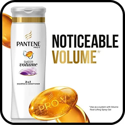 Pantene Pro-V Sheer Volume 2 in 1 Shampoo & Conditioner with Collagen 372ml (12.6 Fl Oz) | Boosts Volume & Lift thumbnail 5