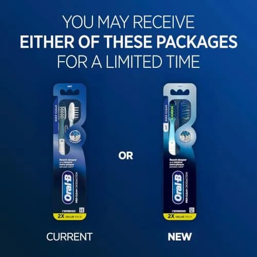 Oral-B Pro Health CrossAction Plaque Removal Toothbrushes 2 Pack | Soft Bristles Deep Reach in Tight Spaces thumbnail 2