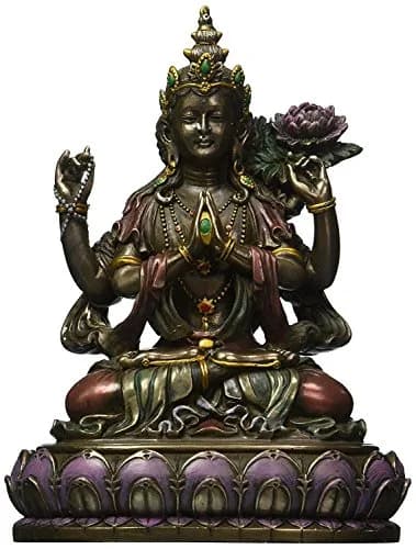 SUMMIT COLLECTION Buddhist Avalokiteshvara Kuan Yin Statue | Resin Figurine for Home Decor (16.51cm x 11.43cm x 7.62cm) thumbnail 1
