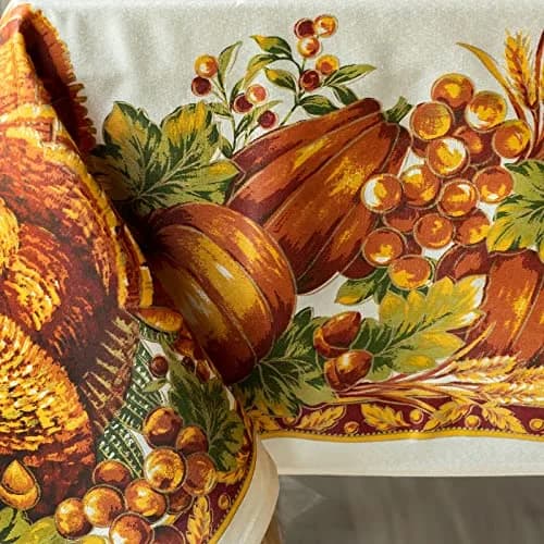 Benson Mills Harvest Splendor Engineered Printed Fabric Table Cloth 60" x 120" | Fall & Thanksgiving Decor thumbnail 5