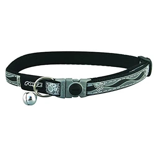 Rogz Reflective Cat Collar with Breakaway Clip and Removable Bell, 3/8" Wide, 8-12" Neck Size | Safety Buckle for Cats thumbnail 1