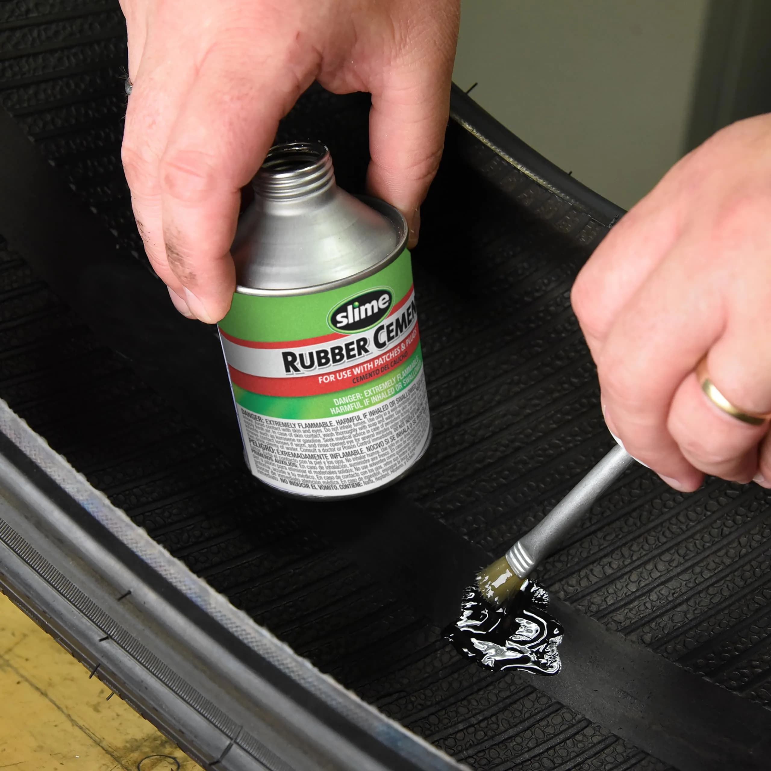 Slime Rubber Cement Tire Repair Adhesive 236ml (8 oz) | Secure Firm Hold for Tire Patches - view 3