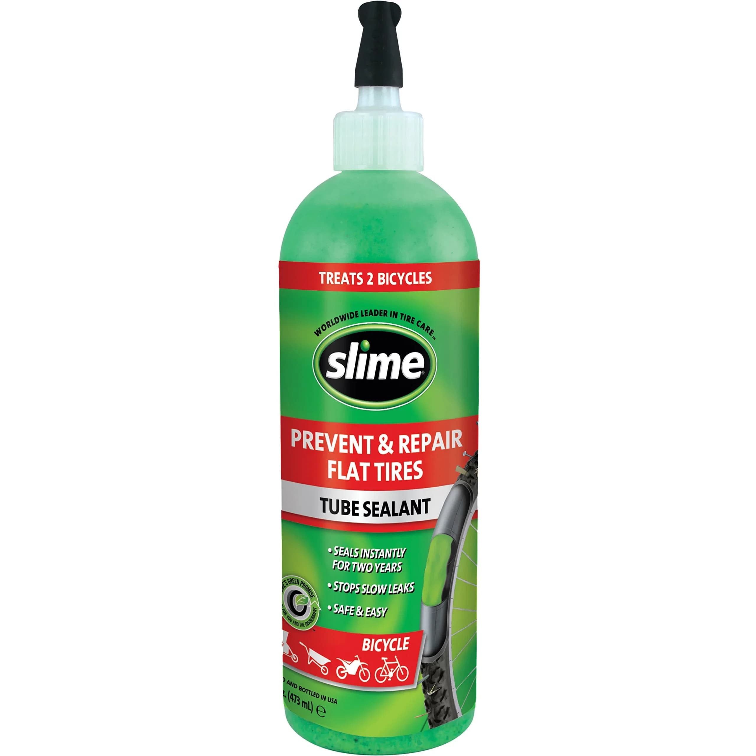 Slime Tube Sealant 8oz (237ml) 6-Pack | Seals Punctures Up to 3mm Instantly — 16 Ounce