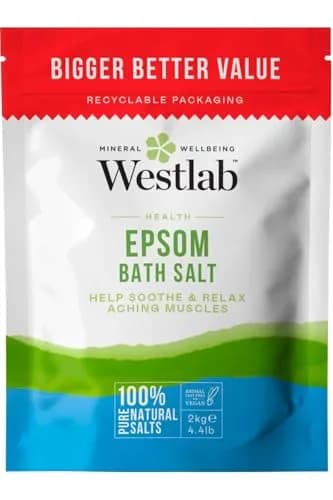 Westlab Epsom Bath Salts 2kg (4.4 lb) | Pharmaceutical Grade for Muscle Relief thumbnail 1