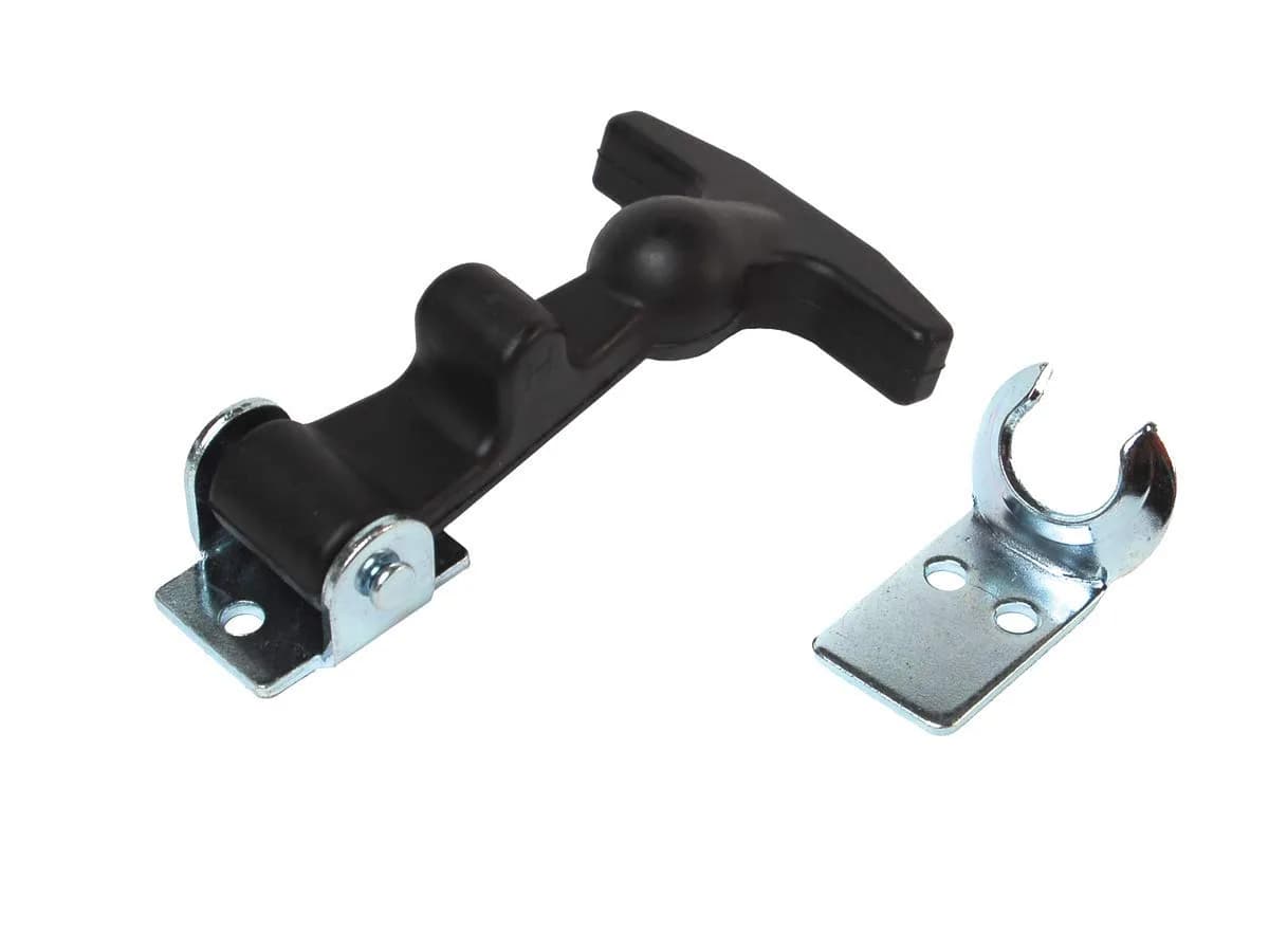 RV Designer E205 T-Handle Entry Door Latch Chrome | Universal Fit 9.9cm (3.9in) - main product image