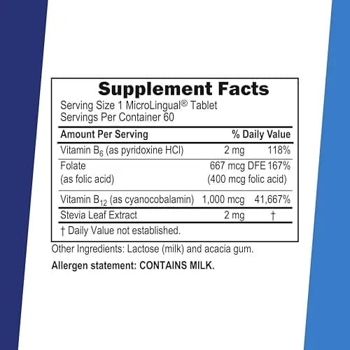 Superior Source No Shot B-12 1000 mcg, B-6, Folic Acid 400 mcg | Sublingual Vitamin B Complex Support thumbnail 2