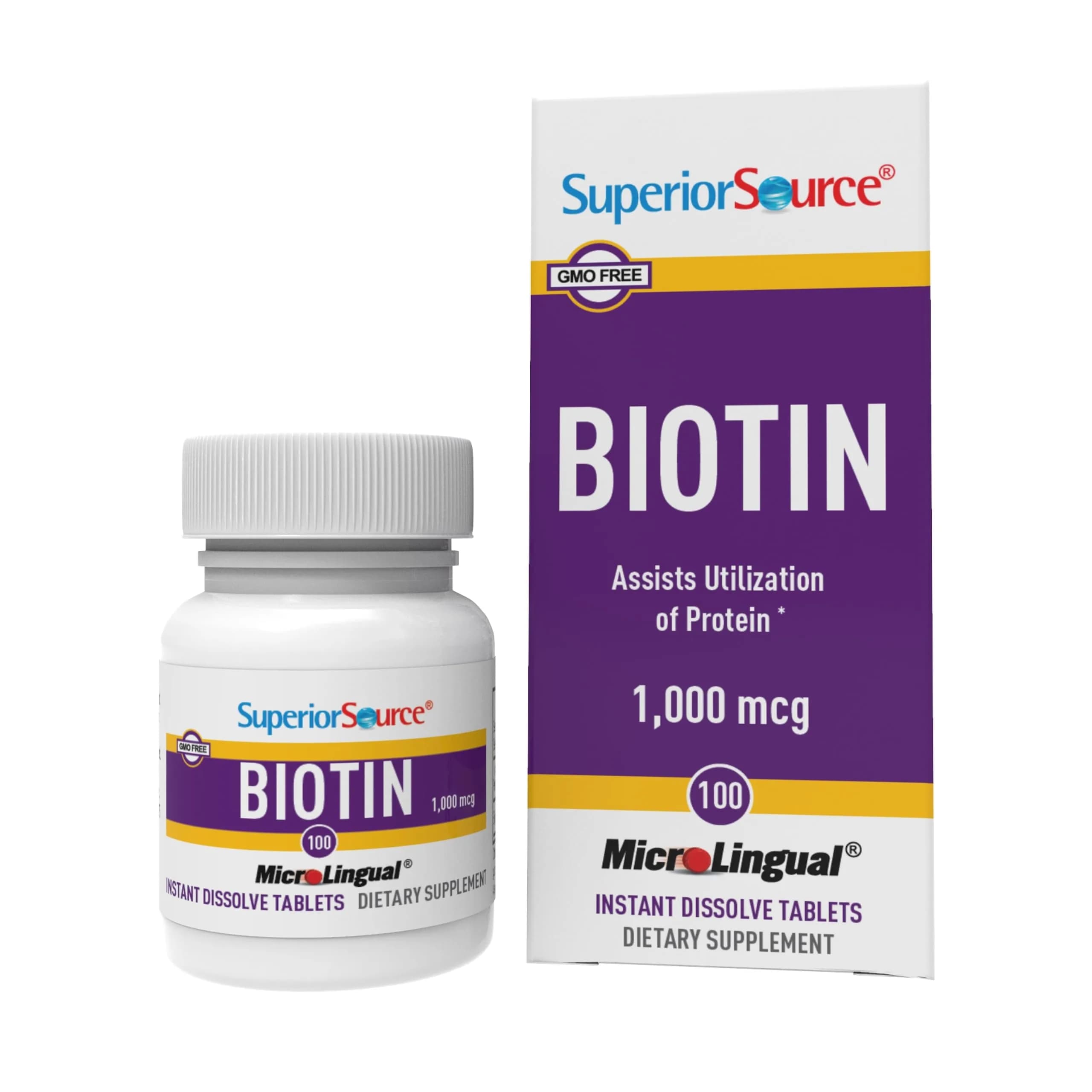 Superior Source Biotin 1,000 mcg | Sublingual Tablets for Hair & Nails Support - main product image