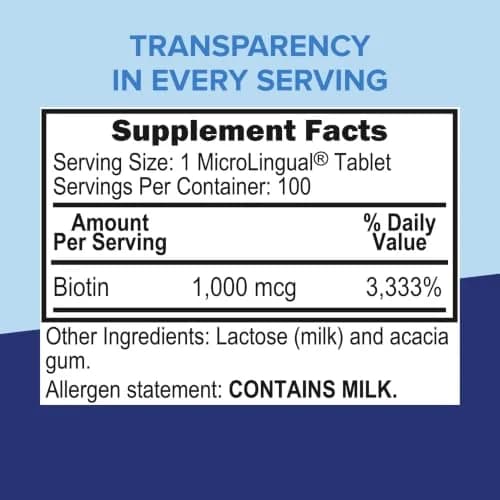 Superior Source Biotin 1,000 mcg | Sublingual Tablets for Hair & Nails Support thumbnail 8