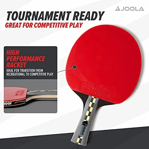 JOOLA Carbon Pro Professional Ping Pong Paddle - Racket with Carbonwood Technology & Red/Black JOOLA 4 You Rubber - Table Tennis Racket Designed for Speed (150g) thumbnail 6