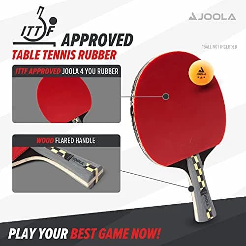 JOOLA Carbon Pro Professional Ping Pong Paddle - Racket with Carbonwood Technology & Red/Black JOOLA 4 You Rubber - Table Tennis Racket Designed for Speed (150g) thumbnail 2