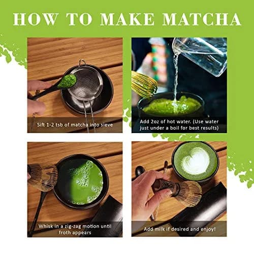 BambooMN Matcha Whisk Set - Golden Chasen (Tea Whisk), Chashaku (Hooked Bamboo Scoop), Deep Scoop, Tea Spoon - 2 Sets | Traditional Japanese Tea Utensils thumbnail 6