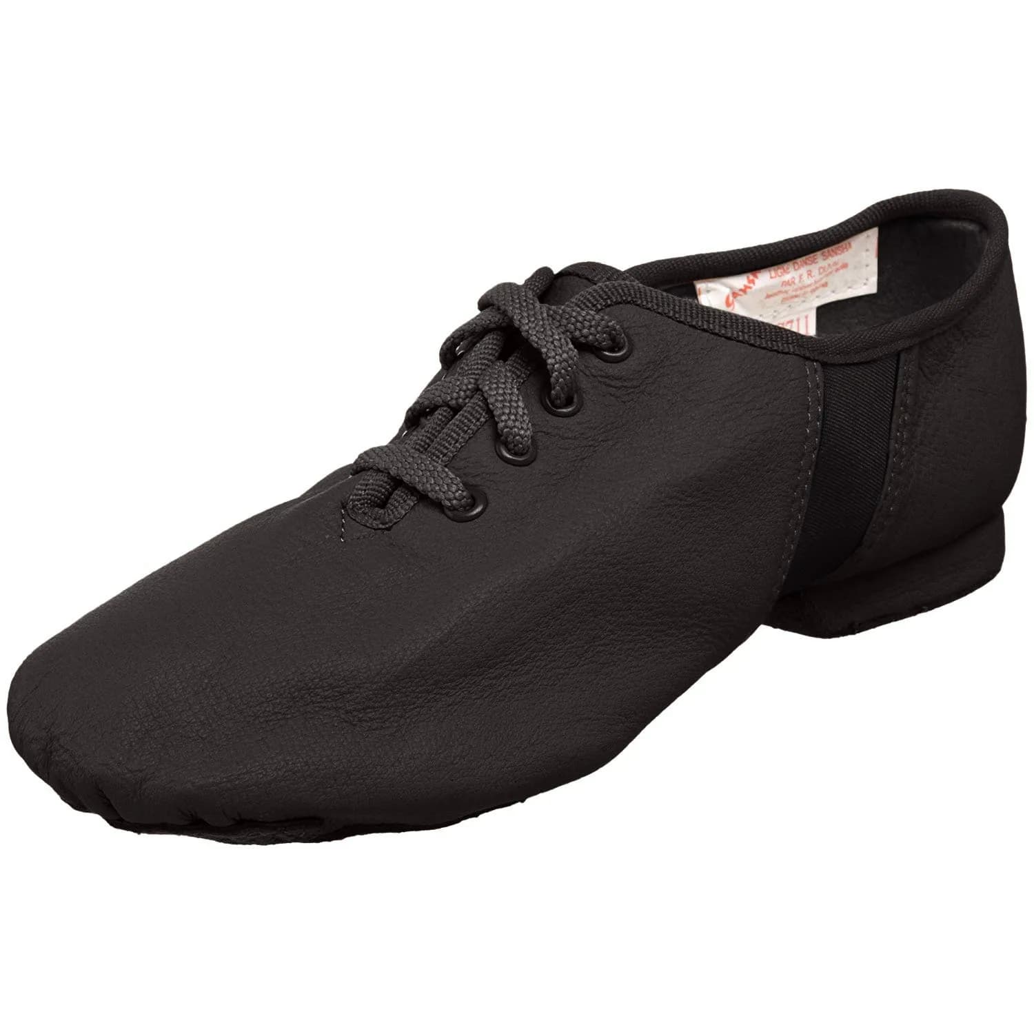 Sansha Tivoli Lace-Up Leather Jazz Shoe,Black,14 M US Women | Low Heel, Neoprene & Leather, Athletic Dance Shoe