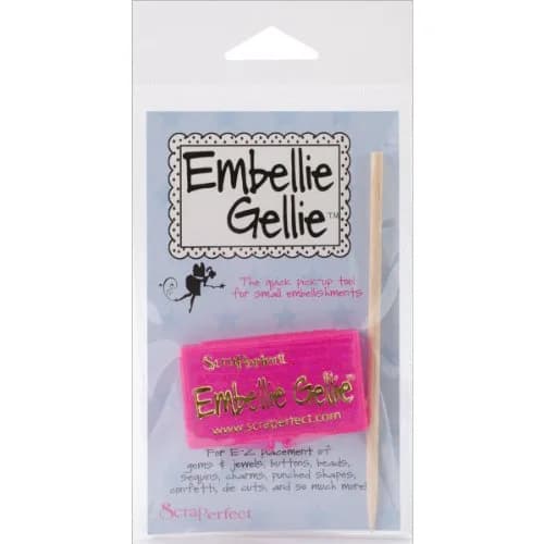 Scraperfect Embellie Gellie Tool with Wooden Wand | Pick-n-Stick for Small Embellishments thumbnail 1
