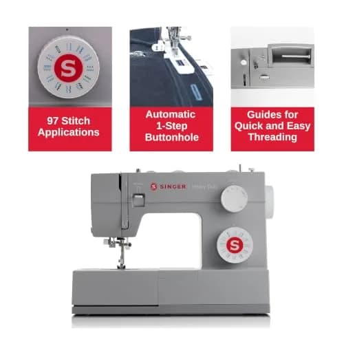 SINGER 4423 Heavy Duty Sewing Machine with Accessory Kit | 97 Stitch Applications, 50% More Power, Heavy Metal Frame thumbnail 3