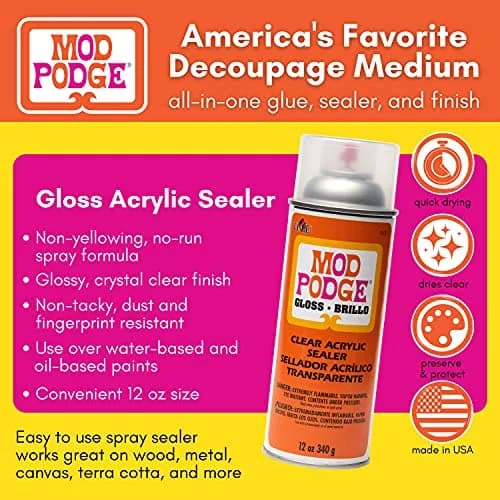 Mod Podge Gloss Clear Acrylic Sealer 12 oz | Crystal Clear, Quick Drying, Non-Yellowing thumbnail 2