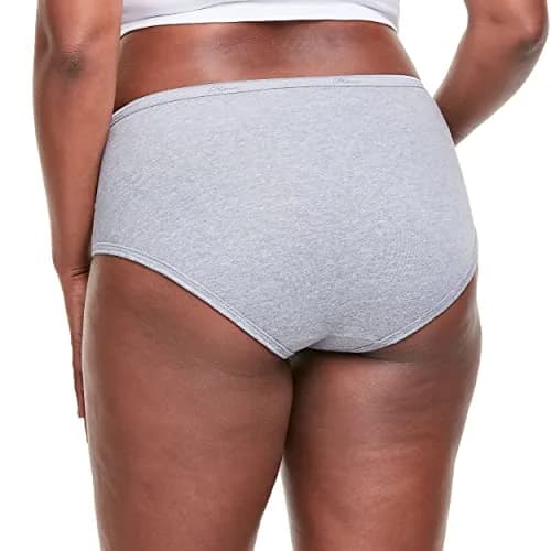 Hanes Women's Cotton Brief Panties 6-Pack, Size 10 | Moisture-Wicking Full Coverage thumbnail 4
