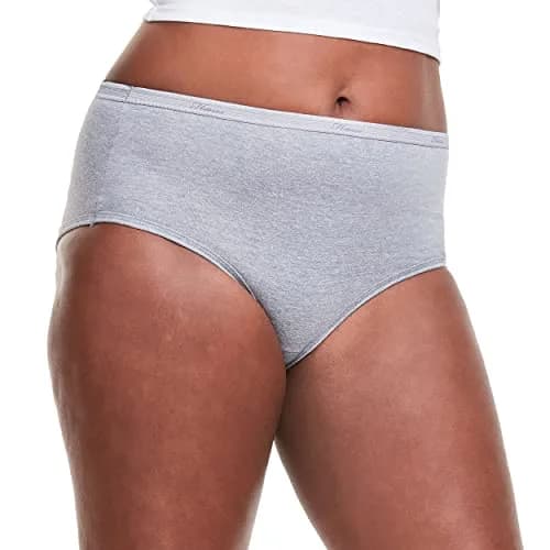 Hanes Women's Cotton Brief Panties 6-Pack, Size 10 | Moisture-Wicking Full Coverage thumbnail 2