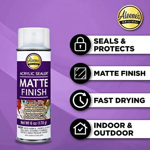 Aleene's Matte Clear Acrylic Sealer Spray 177ml (6 oz) | Protects Crafts & Art Projects thumbnail 2