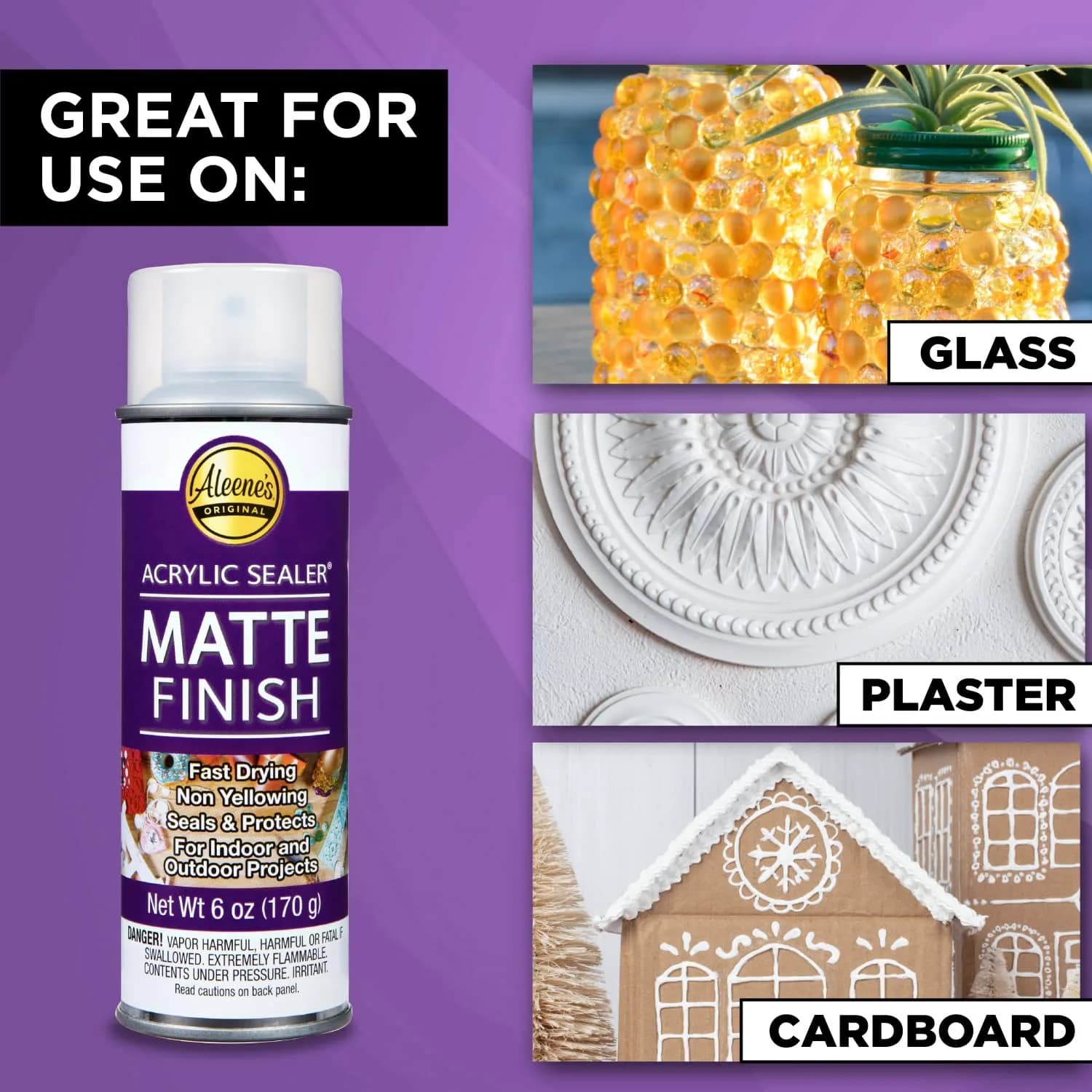 Aleene's Matte Clear Acrylic Sealer Spray 177ml (6 oz) | Protects Crafts & Art Projects - view 3