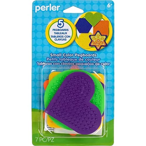 Perler Beads Small Fun Shaped Pegboards 5 Pack | Reusable Plastic Shapes for Creative Crafts thumbnail 1