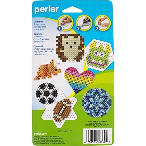 Perler Beads Small Fun Shaped Pegboards 5 Pack | Reusable Plastic Shapes for Creative Crafts thumbnail 2
