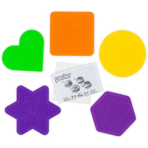 Perler Beads Small Fun Shaped Pegboards 5 Pack | Reusable Plastic Shapes for Creative Crafts thumbnail 3