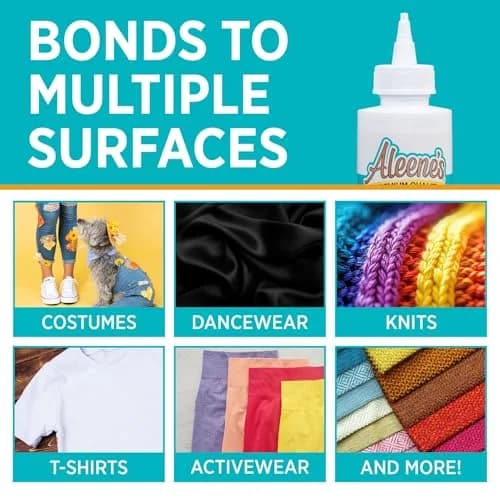 Aleene's Flexible Stretchable Fabric Glue 4 oz (118 ml) | Bonds Sequins, Glitter, Beads to Fabric thumbnail 4