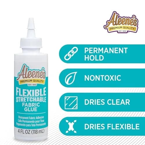 Aleene's Flexible Stretchable Fabric Glue 4 oz (118 ml) | Bonds Sequins, Glitter, Beads to Fabric thumbnail 3