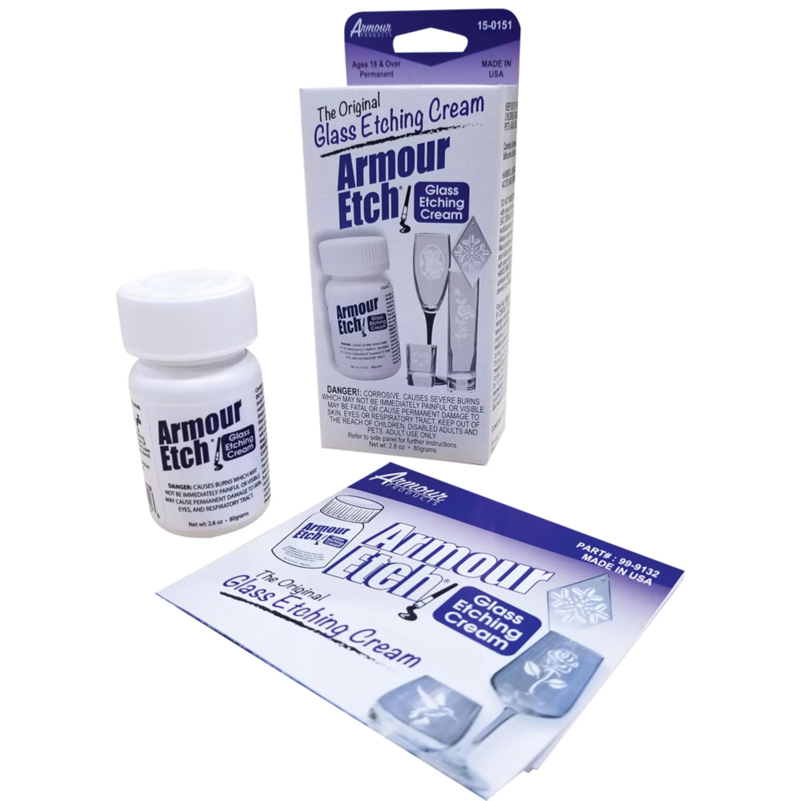 Armour Etch Glass Etching Cream 80ml (2.8 Oz) | Permanent Designs on Glass Surfaces - main product image