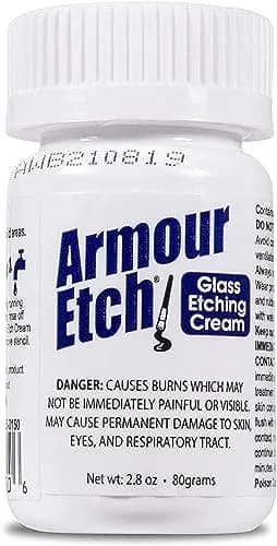 Armour Etch Glass Etching Cream 80ml (2.8 Oz) | Permanent Designs on Glass Surfaces thumbnail 4