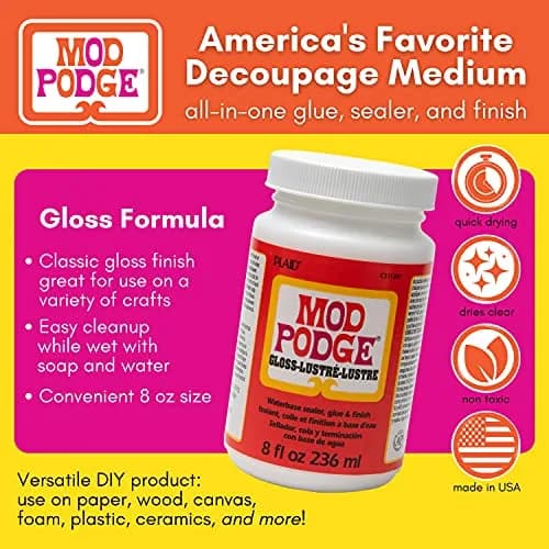 Mod Podge Gloss Sealer, Glue & Finish 237ml (8 oz) | All-in-One Craft Solution for USA Import thumbnail 2