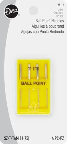Dritz Ballpoint Machine Needles Size 11 Nickel | Suitable for Knit Fabrics (70-120 chars) thumbnail 1