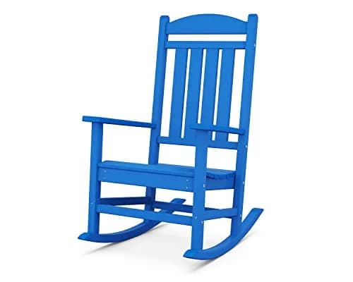 Polywood Presidential Rocking Chair in Pacific Blue | Durable HDPE Outdoor Seating (70-120 chars) thumbnail 1