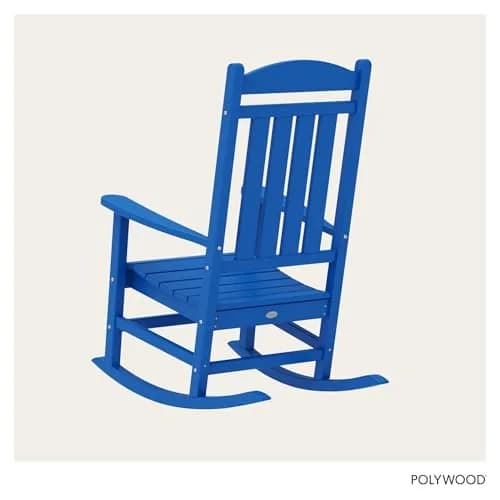 Polywood Presidential Rocking Chair in Pacific Blue | Durable HDPE Outdoor Seating (70-120 chars) thumbnail 4