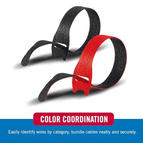 VELCRO Brand Reusable Cable Ties 15 inch (38 cm) Black & Gray, 30 Pack | Organize Large Cable Bundles thumbnail 4